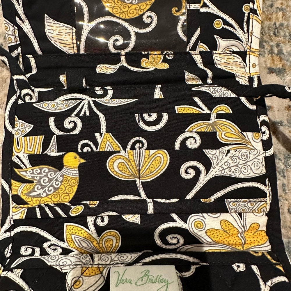 Vera Bradley Black and Yellow Crossbody - Yellow Bird Pattern - Picture 5 of 6
